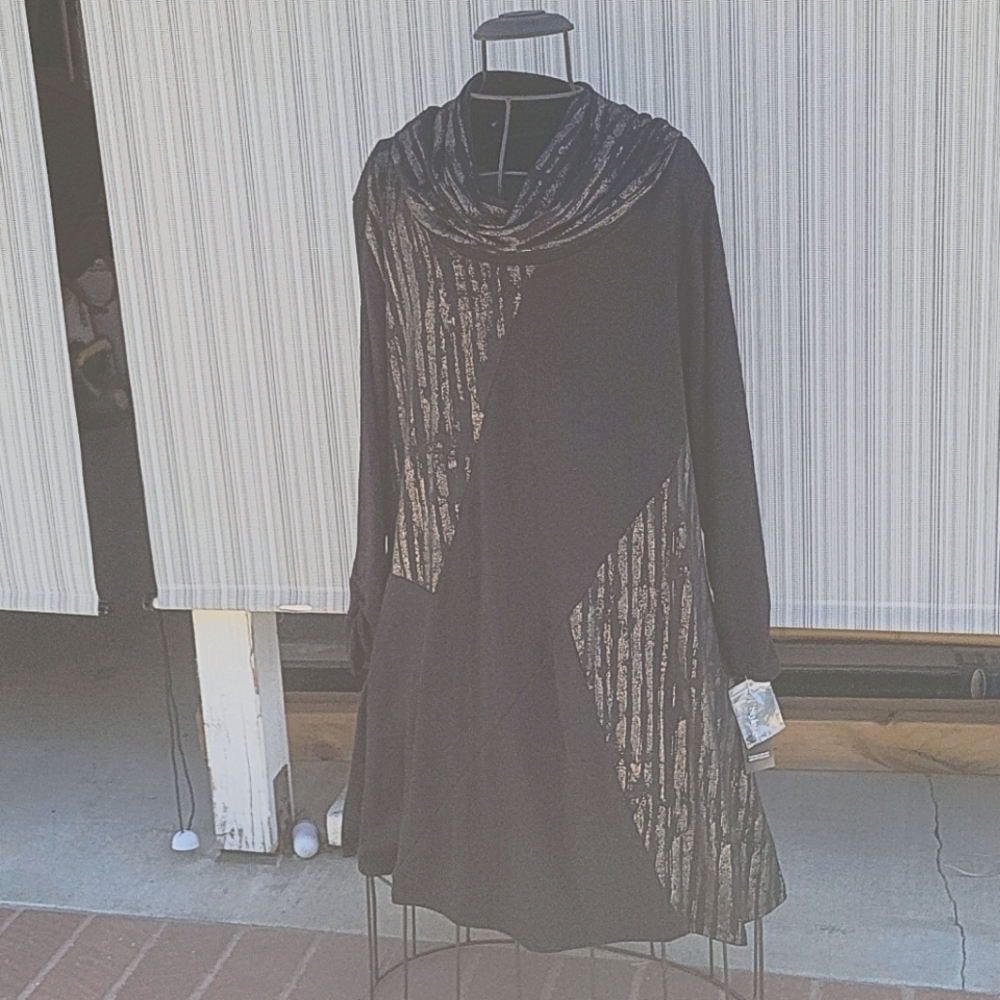 Style &Co black tunic with cowl neck